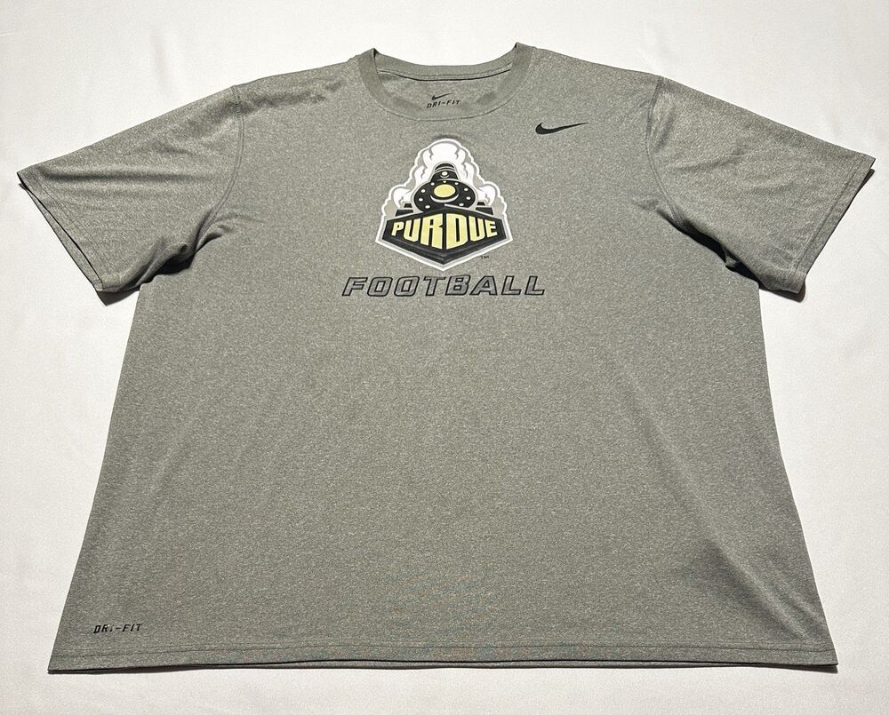 Purdue Boilermakers Football Nike Dri Fit Shirt Mens Size XL Grey NCAA